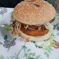 Veggie burger at Little Aladdin in Manchester
