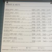 Menu 1  at City Beach Organics in Sandpoint