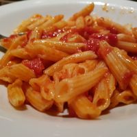 arabiata pasta dish. was made not spicy for my request. simple but tasty at Cafe La Boheme - Motomachi-Chukagai in Yokohama