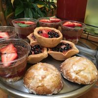 gluten free desserts that change daily, mini pies, pudding cups , cookies and cakes  at Radha Govinda's Buffet in Denver