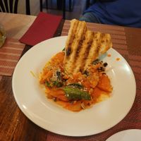 Delicious tomato salad. at Andino Gastrobar in Malaga