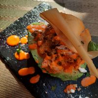 Gevulde avocado met champignons at Andino Gastrobar in Malaga