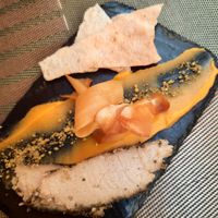 Vegan kaas met mango at Andino Gastrobar in Malaga