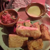 Yuca frita. La salsa impresionante at Andino Gastrobar in Malaga