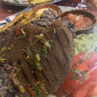 Lentil burger with an array of delicious accompaniments  #Veganuary at Andino Gastrobar in Malaga