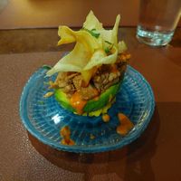 Palta rellena chilena / stuffed avo with jackfruit at Andino Gastrobar in Malaga