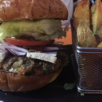 vegan burger- clearly labeled, no need to ask! at Andino Gastrobar in Malaga