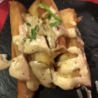 Yucca with vegan sauce at Andino Gastrobar in Malaga
