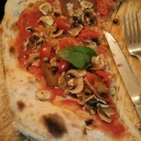 Half-eaten vegan pizza! at Made in Italy - Battersea in South West London