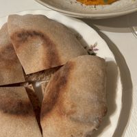 Squash purée, tahini and pita bread  at abcV in New York City