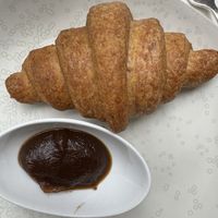 Vegan croissant and apple butter  at abcV in New York City