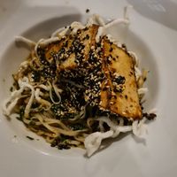 Tofu steak and noodles at Marco Polo in Dubrovnik