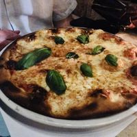 Vegetarian pizza at Ombra Restaurant in Kotor