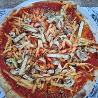 Vegan Pizza at Ombra Restaurant in Kotor