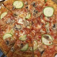 The new vegan pizzaa  at Ombra Restaurant in Kotor