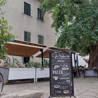 Outside of the restaurant at Ombra Restaurant in Kotor