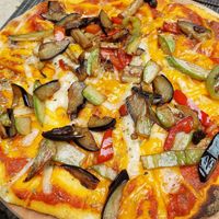 Vegan pizza at Ombra Restaurant in Kotor