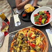 Really gorgeous vegan pizza, one of the best I’ve ever had, and I’m very fussy! Service is great, setting is lovely, in a secluded courtyard.  at Ombra Restaurant in Kotor