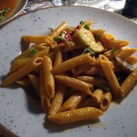 Vegan pasta at Ombra Restaurant in Kotor