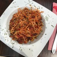 Spaghetti at Ombra Restaurant in Kotor