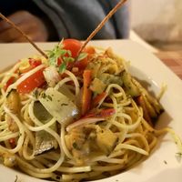 vegan pasta at Ombra Restaurant in Kotor