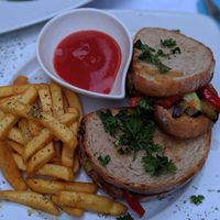Veggie sandwich at Ombra Restaurant in Kotor