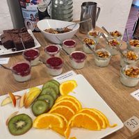 Brunch Buffet, fruits, Granola and sweets at Dreizehn in der Muehle in Augsburg