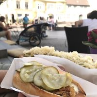 Hot Dog Dänisch  at Coney 1871 - Kiosk in Wismar
