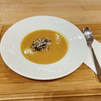 Sweet potato soup  at Madal Food in Budapest