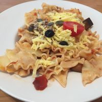 Salsa di Melanzane - pasta with tomato and eggplant sauce at Madal Food in Budapest