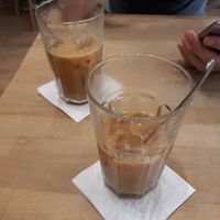 Delicious vegan chai latte at Madal Food in Budapest