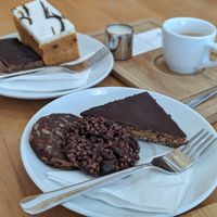 Desserts from separate cafe. Mostly raw, just ok at Madal Food in Budapest