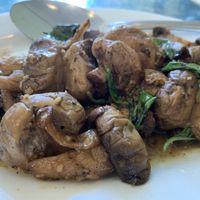 Mushroom dish  at Jyun Kang Vegetarian Restaurant in Ukiah