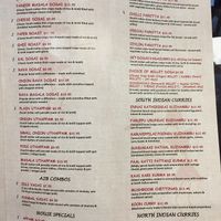 Menu 3 at Adyar Ananda Bhavan A2B in South Plainfield