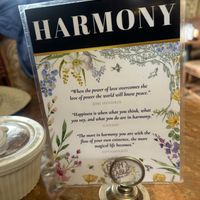 Lovely table sign instead of numbers  at ChocolaTree Organic Oasis in Sedona