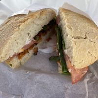 The vegan coconut bacon BLT sandwich on gluten-free sourdough. 🤤 at Bless Your Heart Bakery in Paso Robles