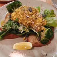 Tofu scramble and fresh greens at Soul Food Organic Store and Cafe in Wanaka