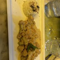 Riso basmati con bocconcini di soia al latte di cocco, arachidi e broccoli   at L'OV Osteria Vegetariana in Florence