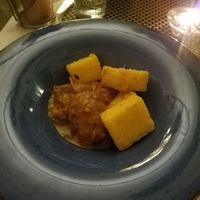 Soy stew with polenta at L'OV Osteria Vegetariana in Florence