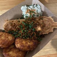 Waffle dog at Veg Machine in Tallinn