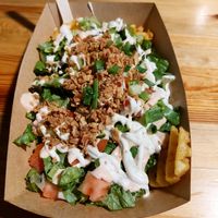 Loaded fries at Veg Machine in Tallinn