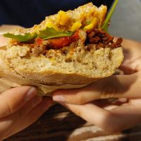 Filled ciabatta at Veg Machine in Tallinn