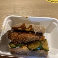 (Already ate the first half of the sandwich)  at Veg Machine in Tallinn