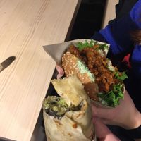 Burger and wrap at Veg Machine in Tallinn