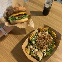 Smash Burger and Dirty Fries  at Veg Machine in Tallinn