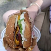 Smash burger at Veg Machine in Tallinn