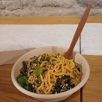 Dandan noodles at Veg Machine in Tallinn