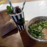 Take away (macarons) with Milkfake (Domino-Shoko) and noodles at Veg Machine in Tallinn