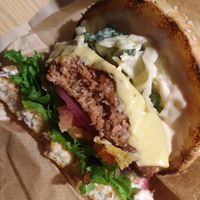 Grilled Cheese burger with Beyond Meat patty at Veg Machine in Tallinn