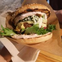 Beyond meat cheeseburger at Veg Machine in Tallinn